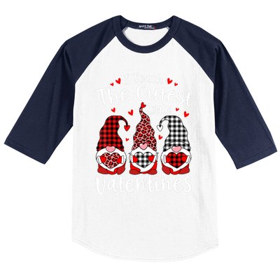 I Teach Cutest Little Valentines Gnome Kindergarten Teachers Baseball Sleeve Shirt