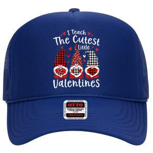 I Teach Cutest Little Valentines Gnome Kindergarten Teachers High Crown Mesh Back Trucker Hat