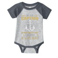 I'm The Captain To Save Time Let's Assume I'm Always Right Infant Baby Jersey Bodysuit