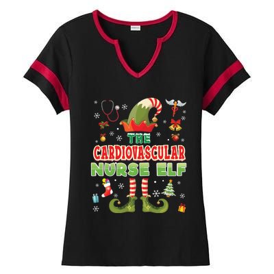 Im The Cardiovascular Nurse Elf Christmas Suit Sweater Ugly Gift Ladies Halftime Notch Neck Tee