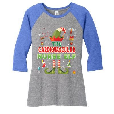 Im The Cardiovascular Nurse Elf Christmas Suit Sweater Ugly Gift Women's Tri-Blend 3/4-Sleeve Raglan Shirt