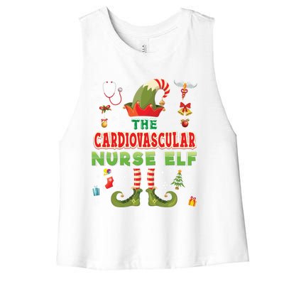 Im The Cardiovascular Nurse Elf Christmas Suit Sweater Ugly Gift Women's Racerback Cropped Tank