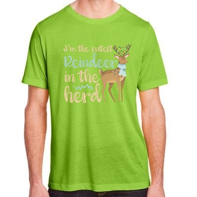 I'm The Cutest Reindeer In The Herd Gift Funny Christmas Xmas Gift Adult ChromaSoft Performance T-Shirt