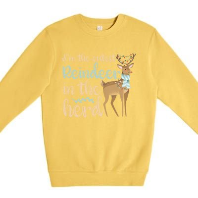 I'm The Cutest Reindeer In The Herd Gift Funny Christmas Xmas Gift Premium Crewneck Sweatshirt