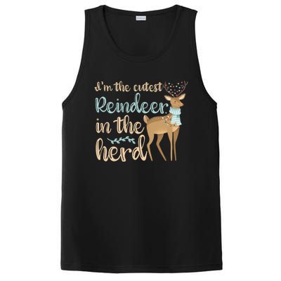 I'm The Cutest Reindeer In The Herd Gift Funny Christmas Xmas Gift PosiCharge Competitor Tank