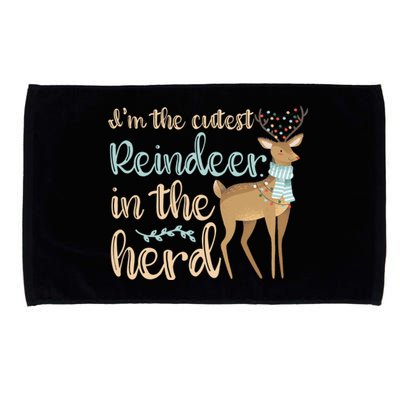 I'm The Cutest Reindeer In The Herd Gift Funny Christmas Xmas Gift Microfiber Hand Towel