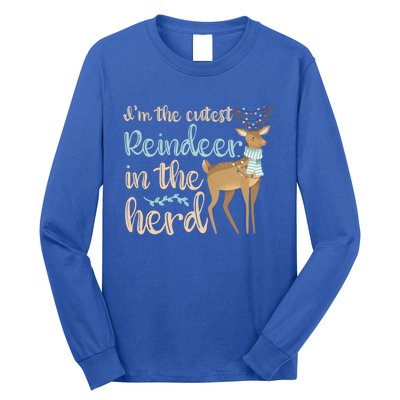 I'm The Cutest Reindeer In The Herd Gift Funny Christmas Xmas Gift Long Sleeve Shirt