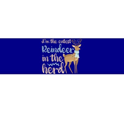 I'm The Cutest Reindeer In The Herd Gift Funny Christmas Xmas Gift Bumper Sticker