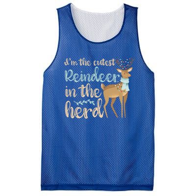 I'm The Cutest Reindeer In The Herd Gift Funny Christmas Xmas Gift Mesh Reversible Basketball Jersey Tank