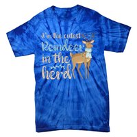 I'm The Cutest Reindeer In The Herd Gift Funny Christmas Xmas Gift Tie-Dye T-Shirt