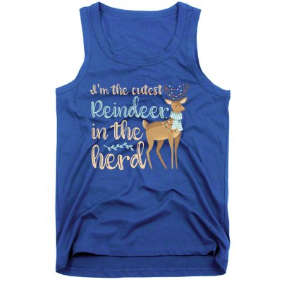 I'm The Cutest Reindeer In The Herd Gift Funny Christmas Xmas Gift Tank Top