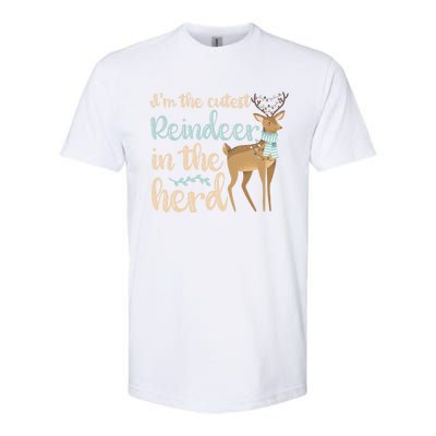 I'm The Cutest Reindeer In The Herd Gift Funny Christmas Xmas Gift Softstyle CVC T-Shirt