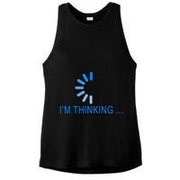 Im Thinking Cancel Loading Symbol Thinking Ladies PosiCharge Tri-Blend Wicking Tank
