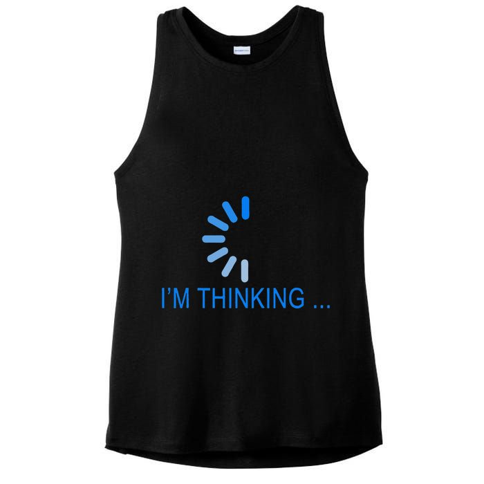 Im Thinking Cancel Loading Symbol Thinking Ladies PosiCharge Tri-Blend Wicking Tank