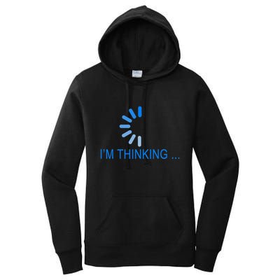 Im Thinking Cancel Loading Symbol Thinking Women's Pullover Hoodie