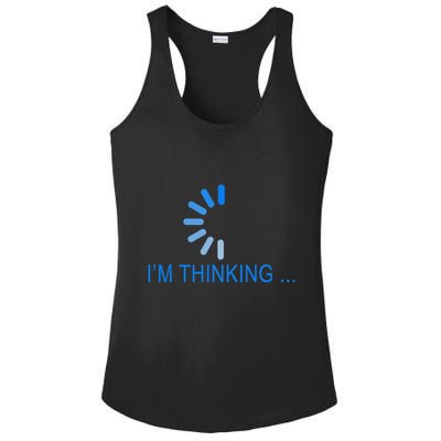 Im Thinking Cancel Loading Symbol Thinking Ladies PosiCharge Competitor Racerback Tank