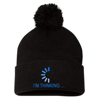 Im Thinking Cancel Loading Symbol Thinking Pom Pom 12in Knit Beanie