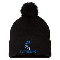 Im Thinking Cancel Loading Symbol Thinking Pom Pom 12in Knit Beanie