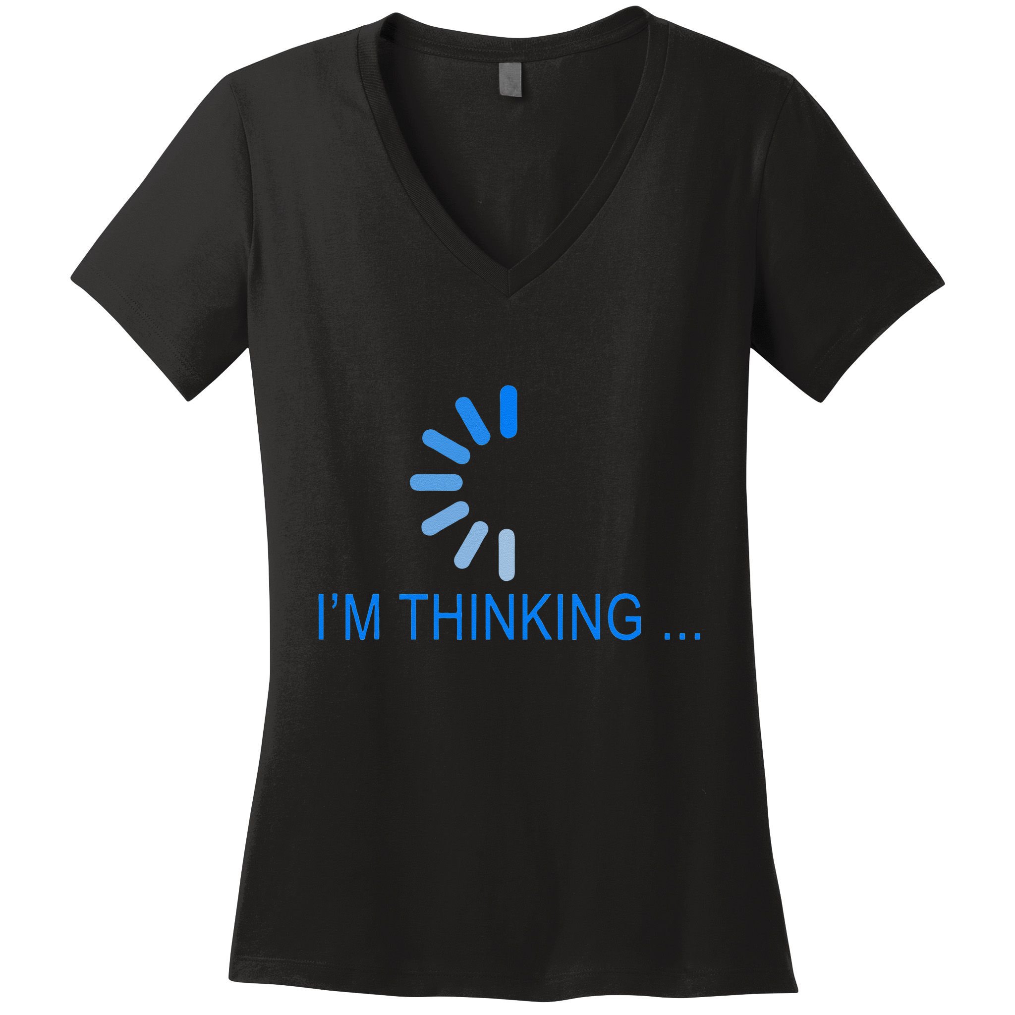 Im Thinking Cancel Loading Symbol Thinking Women's V-Neck T-Shirt
