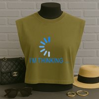 Im Thinking Cancel Loading Symbol Thinking Garment-Dyed Women's Muscle Tee