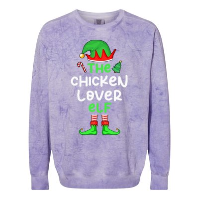 I'm The Chicken Lover Elf Xmas Matching Pajama  Colorblast Crewneck Sweatshirt