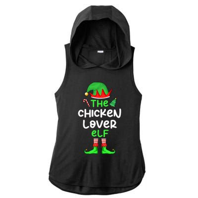 I'm The Chicken Lover Elf Xmas Matching Pajama  Ladies PosiCharge Tri-Blend Wicking Draft Hoodie Tank