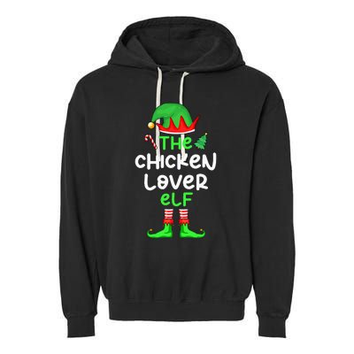 I'm The Chicken Lover Elf Xmas Matching Pajama  Garment-Dyed Fleece Hoodie