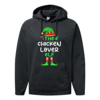 I'm The Chicken Lover Elf Xmas Matching Pajama  Performance Fleece Hoodie