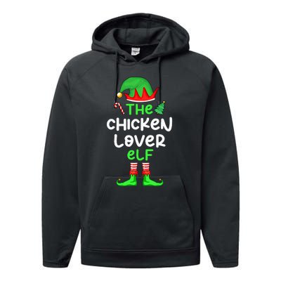 I'm The Chicken Lover Elf Xmas Matching Pajama  Performance Fleece Hoodie