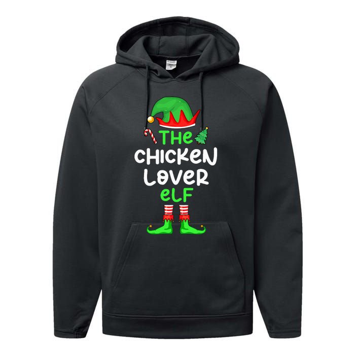 I'm The Chicken Lover Elf Xmas Matching Pajama  Performance Fleece Hoodie