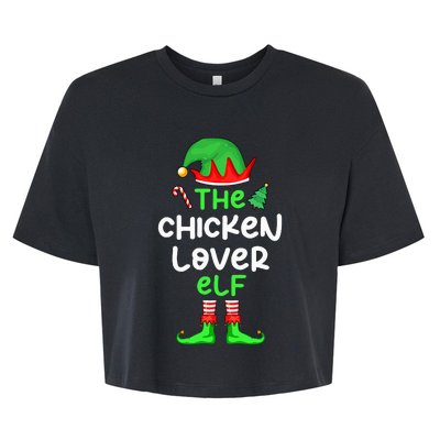 I'm The Chicken Lover Elf Xmas Matching Pajama  Bella+Canvas Jersey Crop Tee