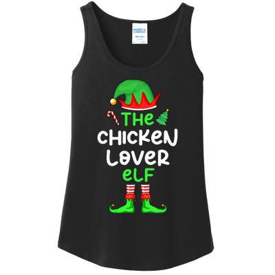 I'm The Chicken Lover Elf Xmas Matching Pajama  Ladies Essential Tank