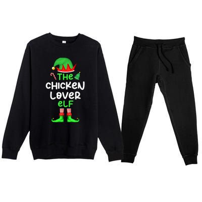 I'm The Chicken Lover Elf Xmas Matching Pajama  Premium Crewneck Sweatsuit Set