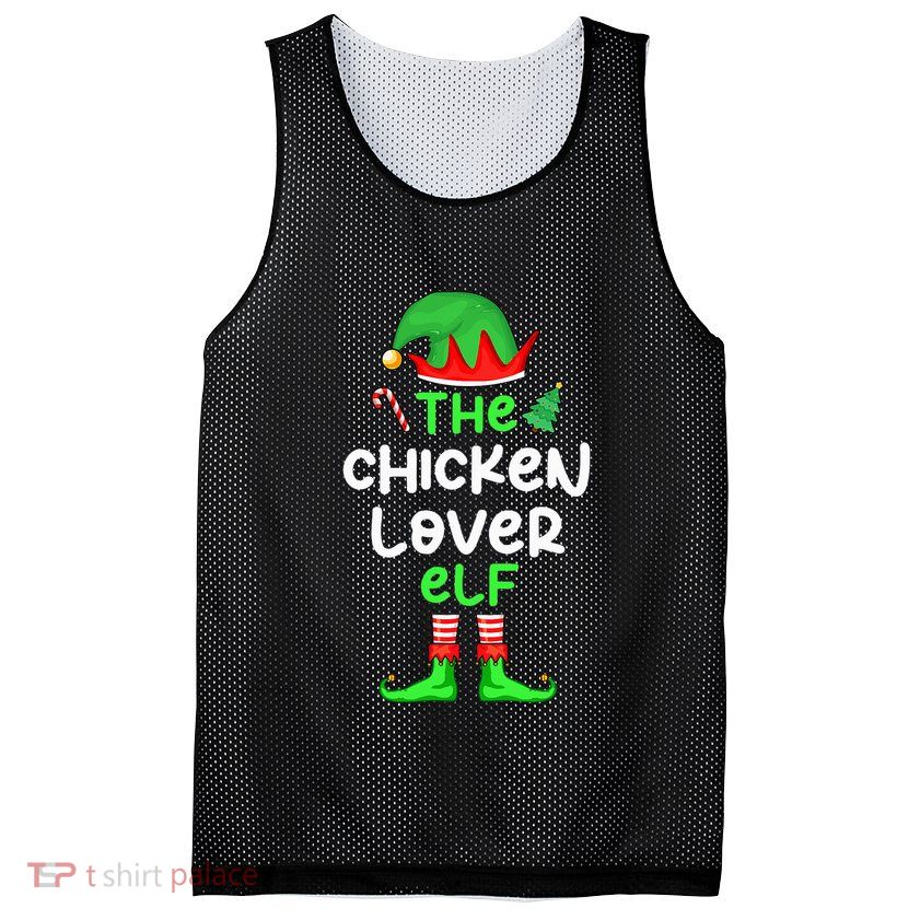 I'm The Chicken Lover Elf Xmas Matching Pajama  Mesh Reversible Basketball Jersey Tank