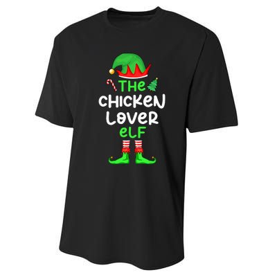 I'm The Chicken Lover Elf Xmas Matching Pajama  Performance Sprint T-Shirt