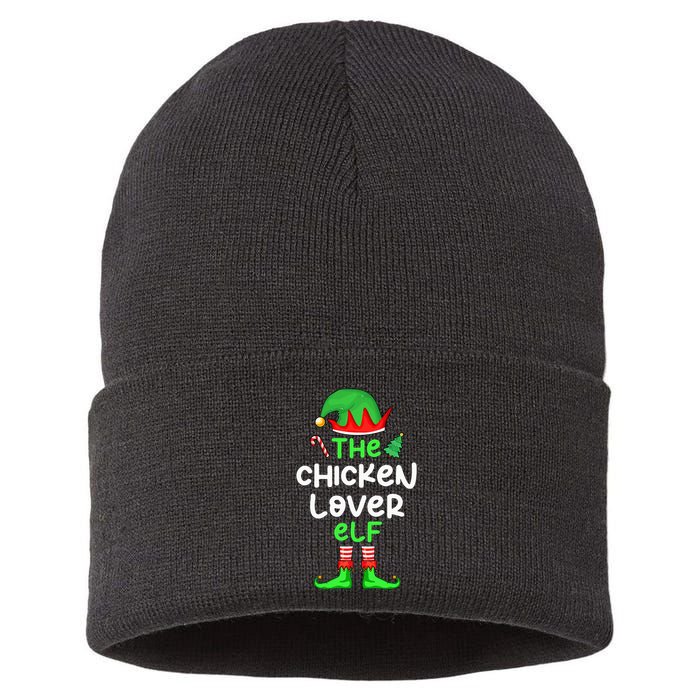 I'm The Chicken Lover Elf Xmas Matching Pajama  Sustainable Knit Beanie