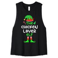 I'm The Chicken Lover Elf Xmas Matching Pajama  Women's Racerback Cropped Tank