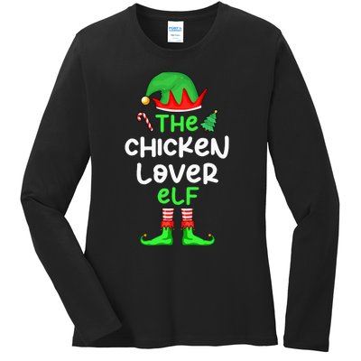 I'm The Chicken Lover Elf Xmas Matching Pajama  Ladies Long Sleeve Shirt