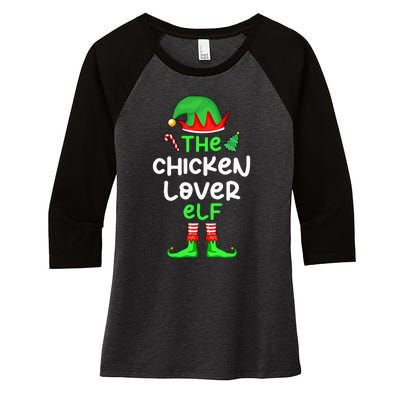 I'm The Chicken Lover Elf Xmas Matching Pajama  Women's Tri-Blend 3/4-Sleeve Raglan Shirt