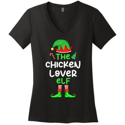 I'm The Chicken Lover Elf Xmas Matching Pajama  Women's V-Neck T-Shirt