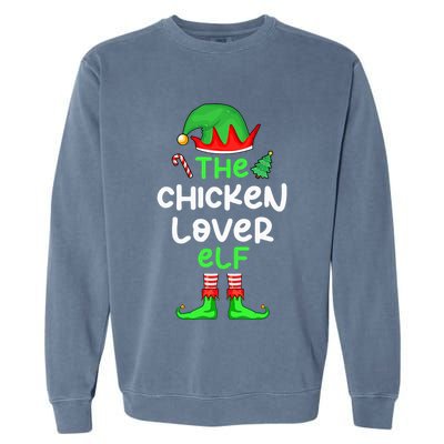 I'm The Chicken Lover Elf Xmas Matching Pajama  Garment-Dyed Sweatshirt