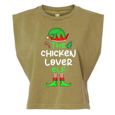 I'm The Chicken Lover Elf Xmas Matching Pajama  Garment-Dyed Women's Muscle Tee