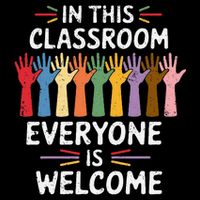 In This Classroom Everyone Is Welcome Colorful Teaching Flatbill Hat