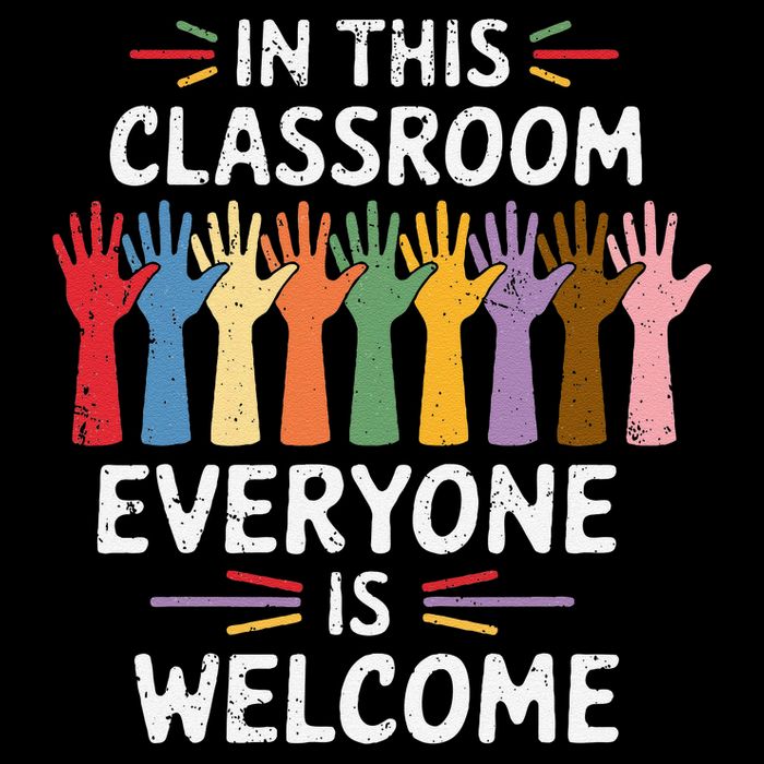 In This Classroom Everyone Is Welcome Colorful Teaching Flatbill Hat