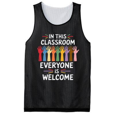 In This Classroom Everyone Is Welcome Colorful Teaching Mesh Reversible Basketball Jersey Tank
