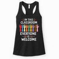 In This Classroom Everyone Is Welcome Colorful Teaching Womens Tank Top