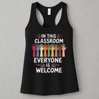 In This Classroom Everyone Is Welcome Colorful Teaching Womens Tank Top