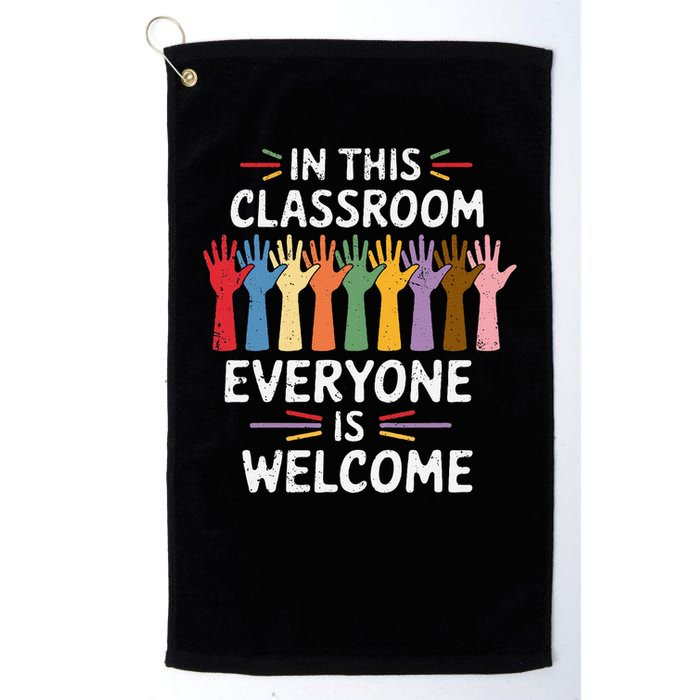 In This Classroom Everyone Is Welcome Colorful Teaching Golf Towel