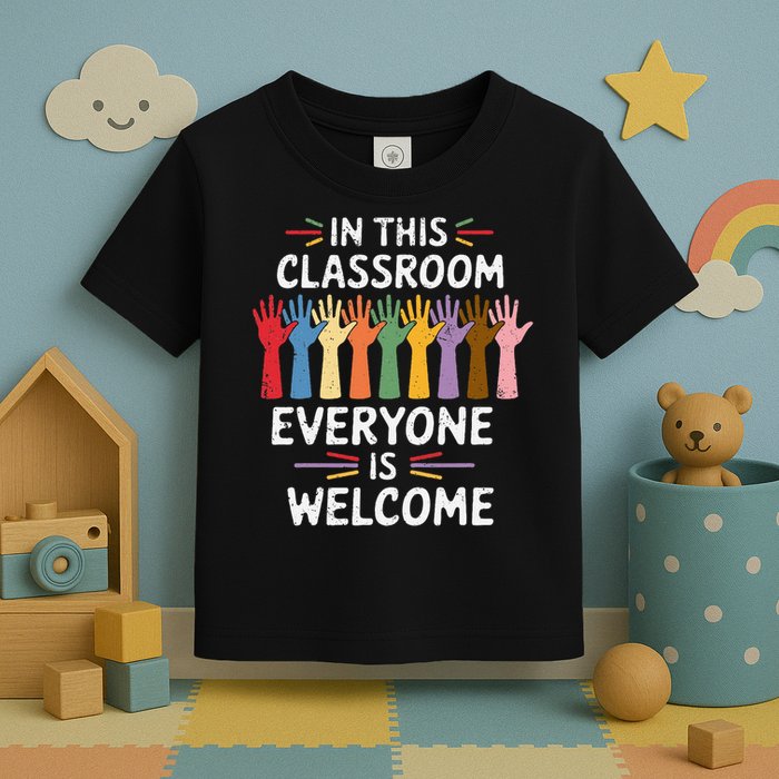 In This Classroom Everyone Is Welcome Colorful Teaching Toddler T-Shirt
