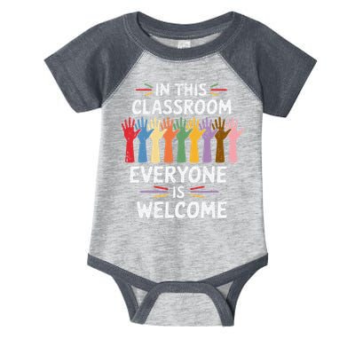 In This Classroom Everyone Is Welcome Colorful Teaching Infant Baby Jersey Bodysuit